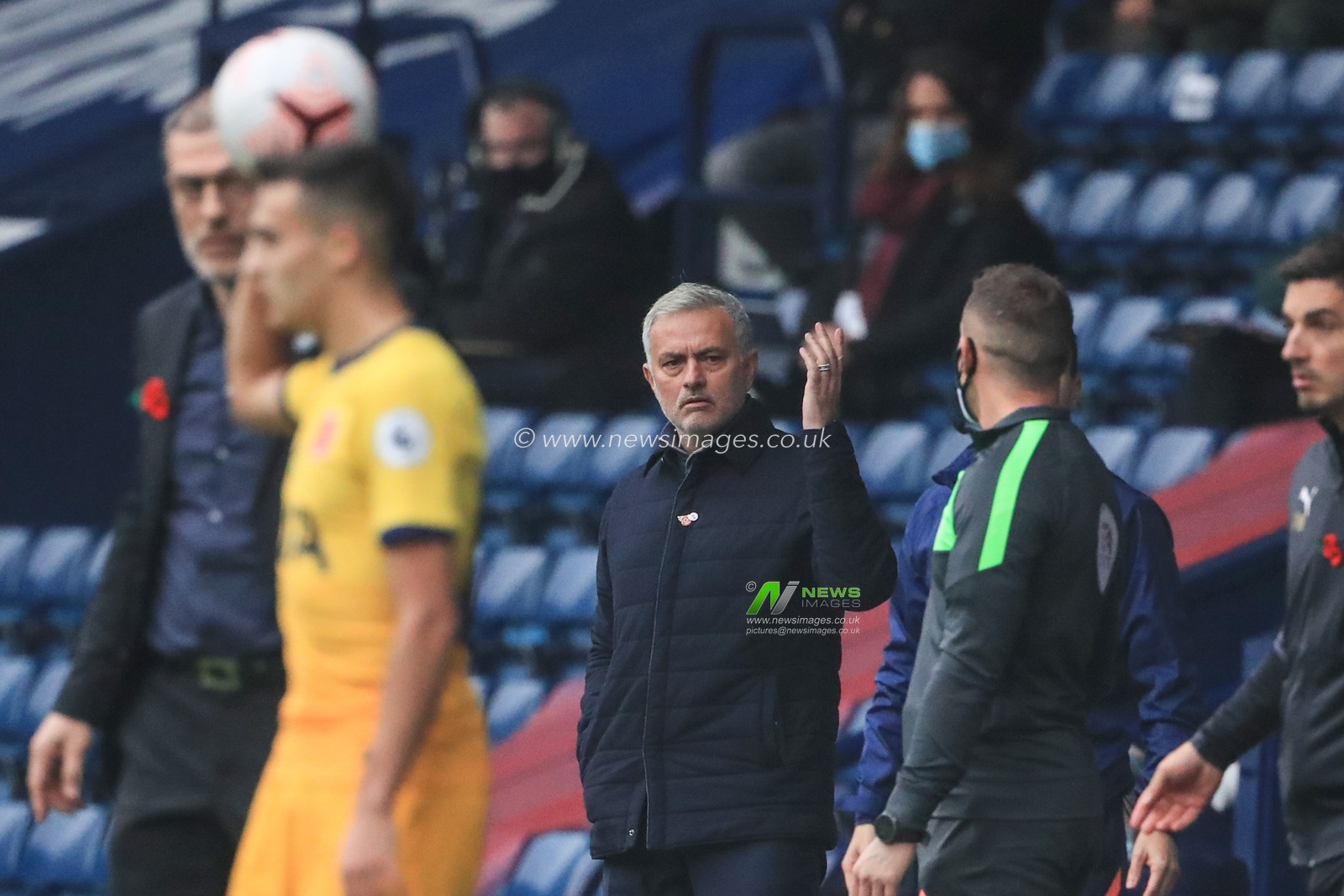 JosÃ© Mourinho manager of Tottenham Hotspur appeals to fourth official Steve Martin
