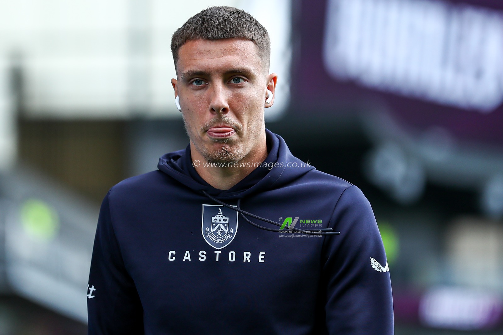 Maxime Esteve of Burnley arrives at stadium ahead of the Premier League match Burnley vs Sunderland at Turf Moor, Burnley, United Kingdom, 23rd August 2025

(Photo by Jorge Horsted/News Images)