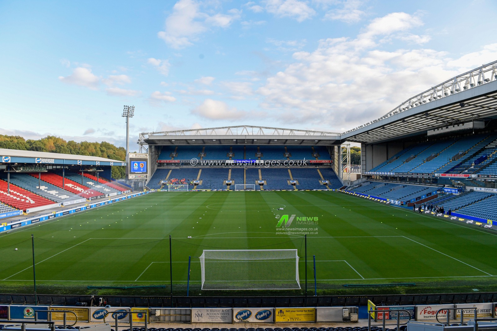 A general view of Ewood Park, the home of Blackburn Rovers
