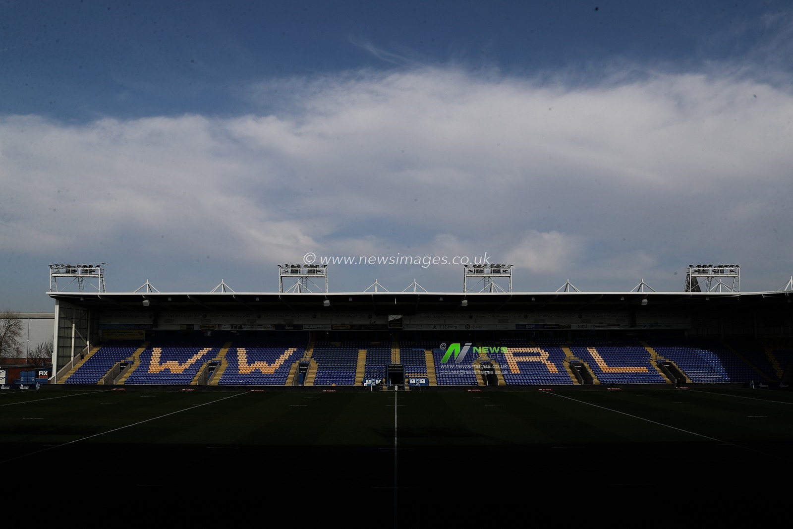 A general view inside of Halliwell Jones Stadium, home of Warrington Wolves ahead of the Betfred Super League Round 4 match Warrington Wolves vs Wakefield Trinity at Halliwell Jones Stadium, Warrington, United Kingdom, 9th March 2025

(Photo by Gareth Evans/News Images)