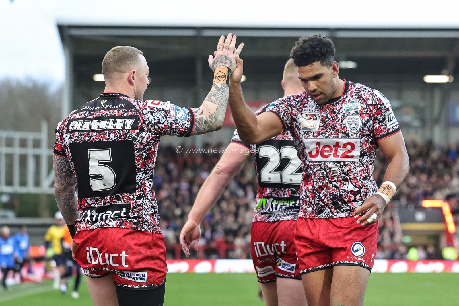 Josh Charnley of Leigh Leopards goes over for a try during the Betfred Super League round 6 match Leigh Leopards vs Toulouse at Leigh Sports Village, Leigh, United Kingdom on 28 March 2026

(Photo by Mark Cosgrove/News Images)