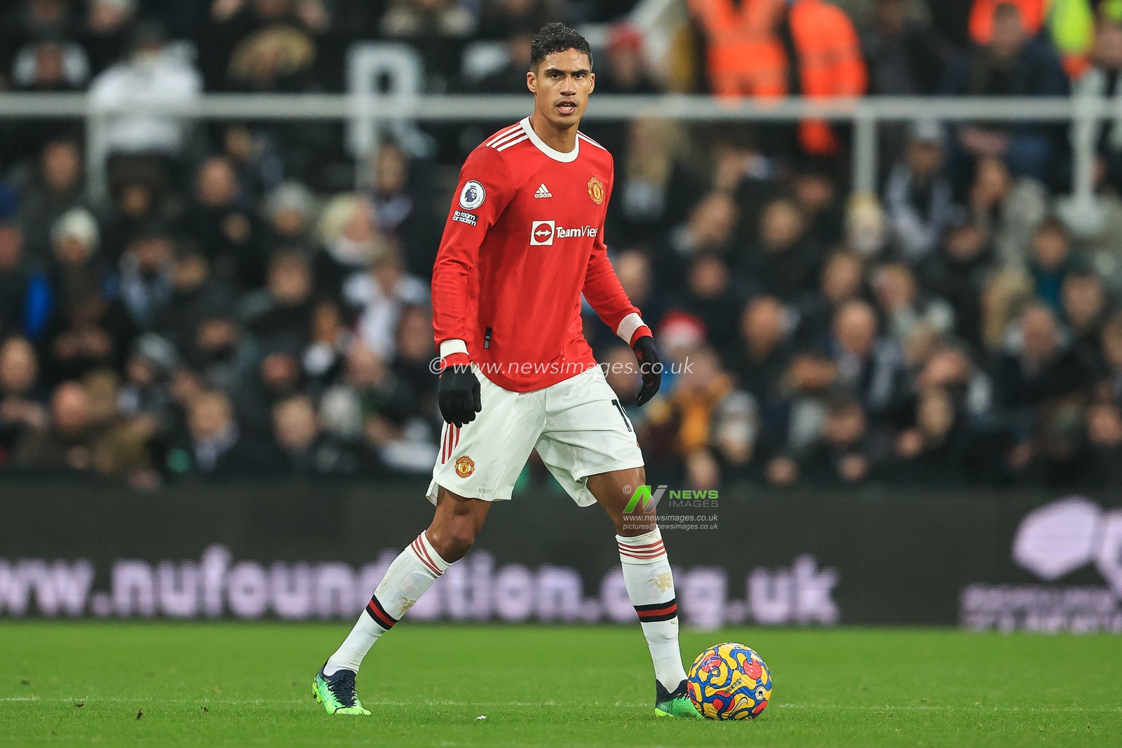 RaphaÃ«l Varane #19 of Manchester United in action during the game