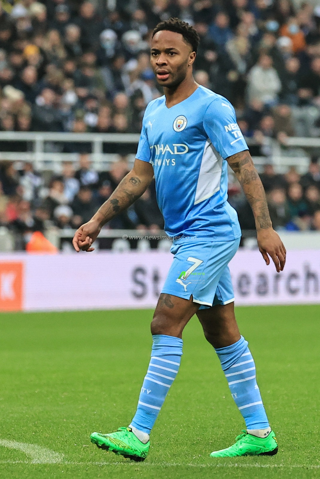 Raheem Sterling #7 of Manchester City during the game