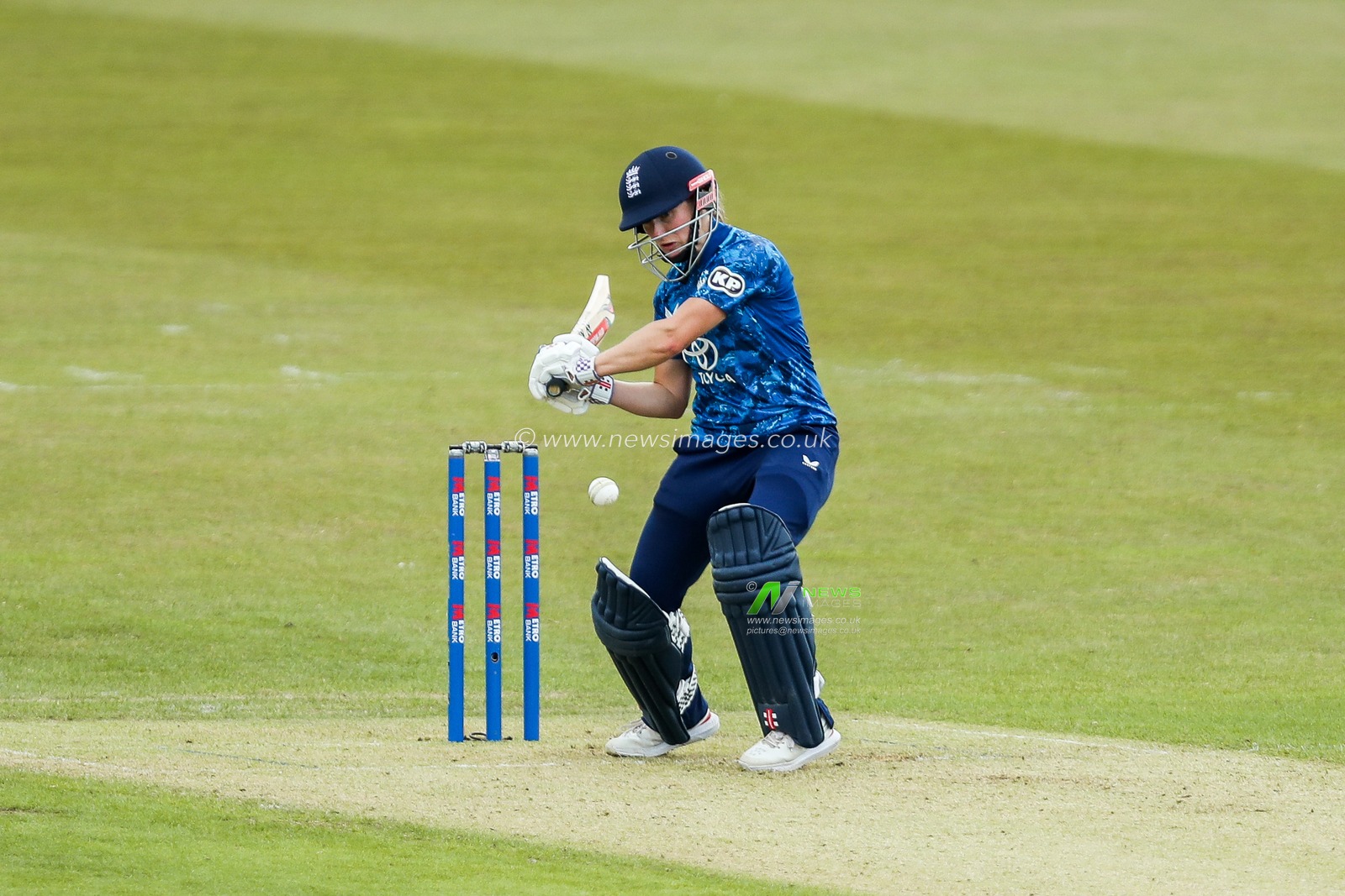 Emma Lamb of England Women bats during the 2nd Metro Bank ODI Day International England Women v West Indies Women at Uptonsteel County Ground, Leicester, United Kingdom, 4th June 2025

(Photo by Izzy Poles/News Images)