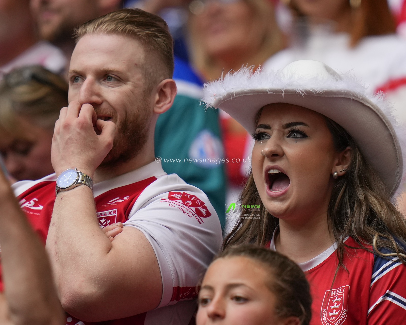 Hull KR fans cheer on their side during the Betfred Challenge Cup match Hull KR vs Leigh Leopards at Wembley Stadium, London, United Kingdom, 12th August 2023

(Photo by Steve Flynn/News Images)