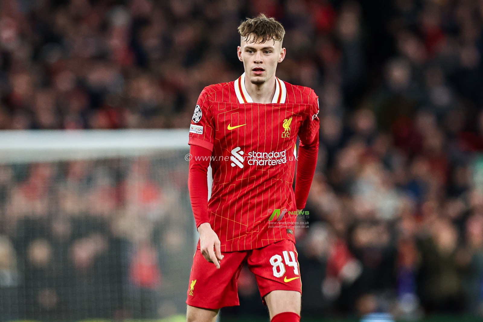 Conor Bradley of Liverpool looks on during the UEFA Champions League, League Phase MD5 Liverpool v Real Madrid at Anfield, Liverpool, United Kingdom, 27th November 2024

(Photo by Mark Cosgrove/News Images)