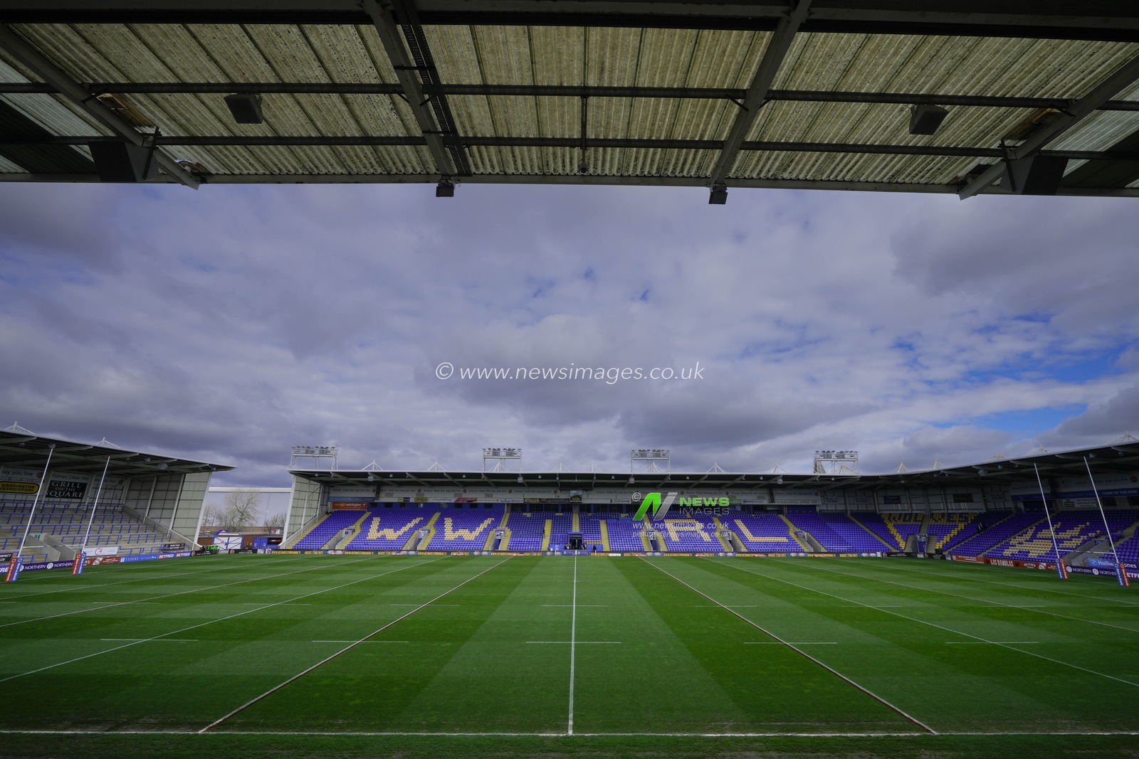 General view of the Halliwell Jones Stadium before the Betfred Super League Round 7 match Warrington Wolves vs Hull FC at Halliwell Jones Stadium, Warrington, United Kingdom, 1st April 2023

(Photo by Steve Flynn/News Images)