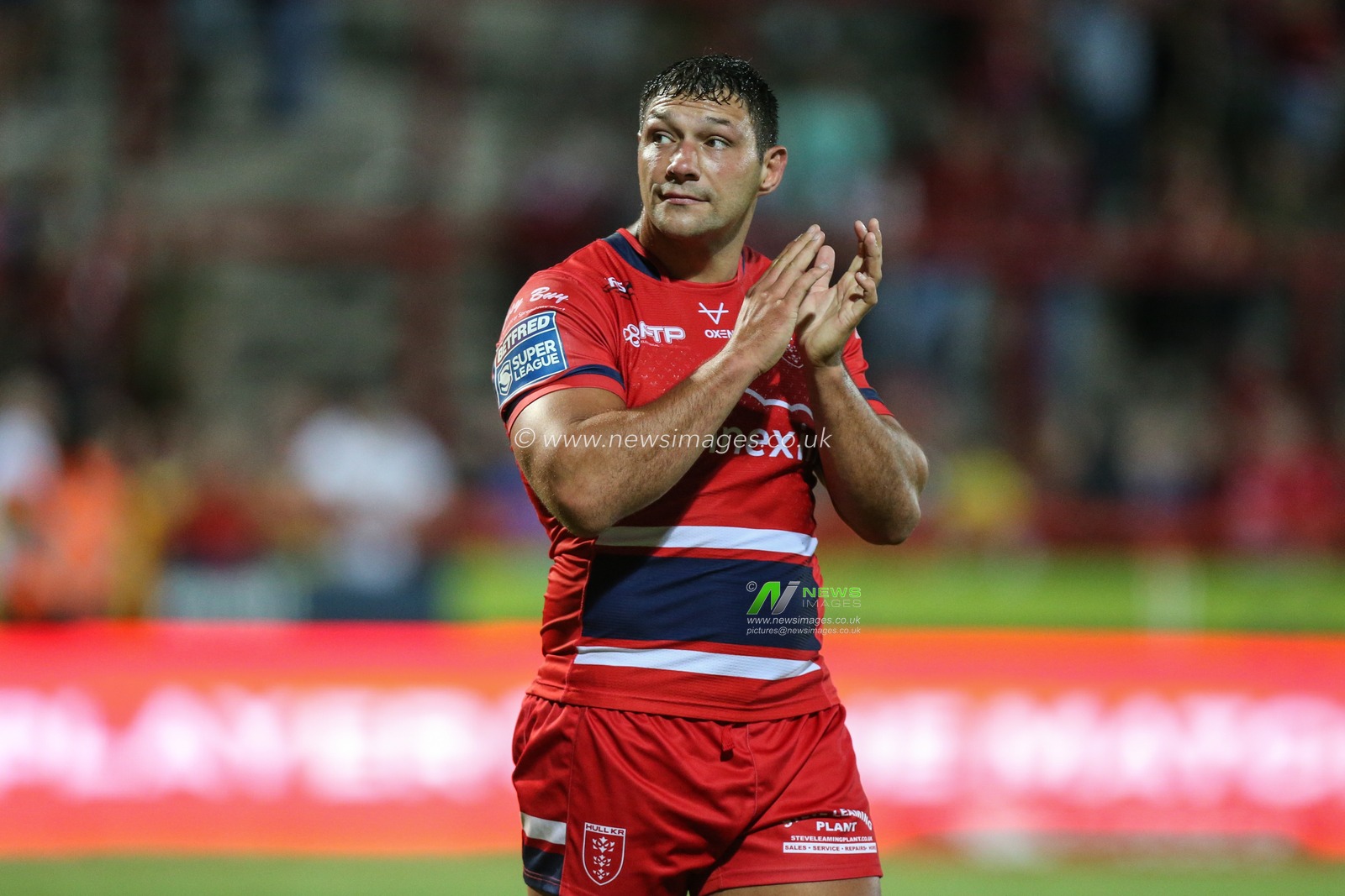 Ryan Hall #5 of Hull KR applauds the Hull KR fans