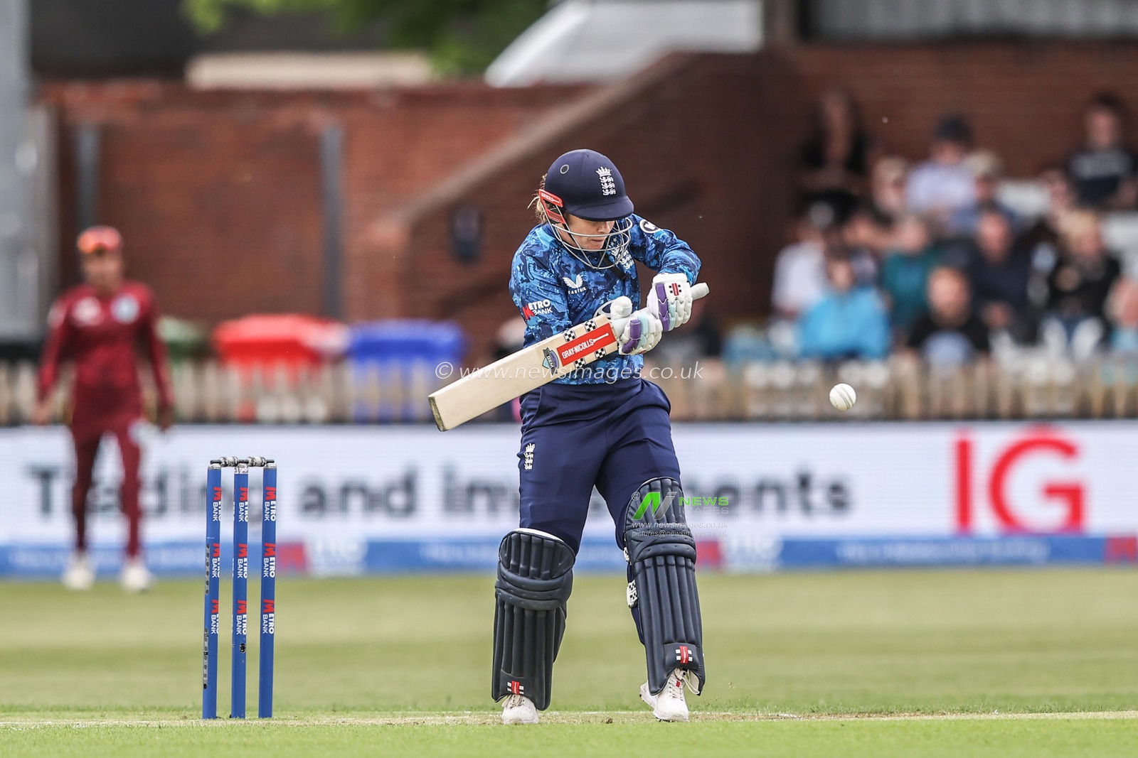 Tammy Beaumont of England hits the ball to the boundary for four runs during the Metro Bank One Day International match England Women vs West Indies Women at Derbyshire County Cricket Club, Derby, United Kingdom, 30th May 2025

(Photo by Alfie Cosgrove/News Images)