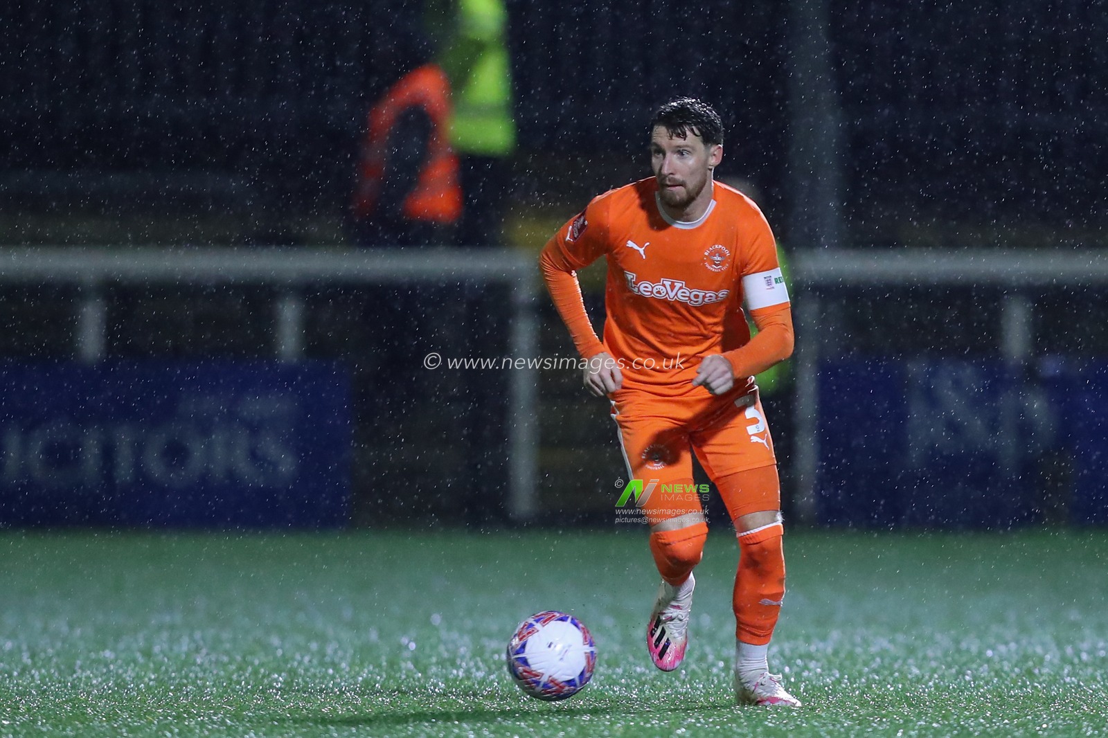 James Husband #3 of Blackpool during the Emirates FA Cup match Bromley FC vs Blackpool at Bromley Football Club, Hayes Lane, United Kingdom, 4th November 2023

(Photo by Gareth Evans/News Images)
