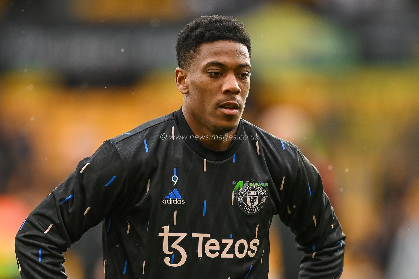 Anthony Martial #9 of Manchester United during the pre-game warmup ahead of the Premier League match Wolverhampton Wanderers vs Manchester United at Molineux, Wolverhampton, United Kingdom, 31st December 2022

(Photo by Craig Thomas/News Images)