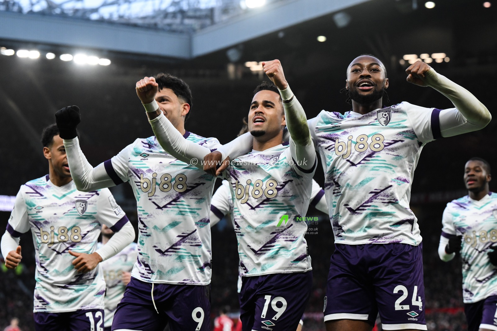 Justin Kluivert of Bournemouth celebrates his goal to make it 0-2 during the Premier League match Manchester United vs Bournemouth at Old Trafford, Manchester, United Kingdom, 22nd December 2024

(Photo by Craig Thomas/News Images)