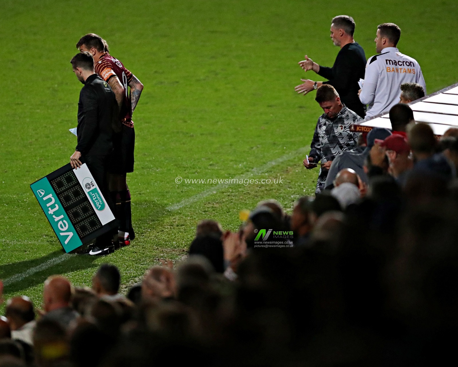Andy Cook of Bradford City comes onto the pitch during the The Vertu Trophy match Bradford City vs Grimsby Town at University of Bradford Stadium, Bradford, United Kingdom, 2nd September 2025

(Photo by Sam Eaden/News Images)