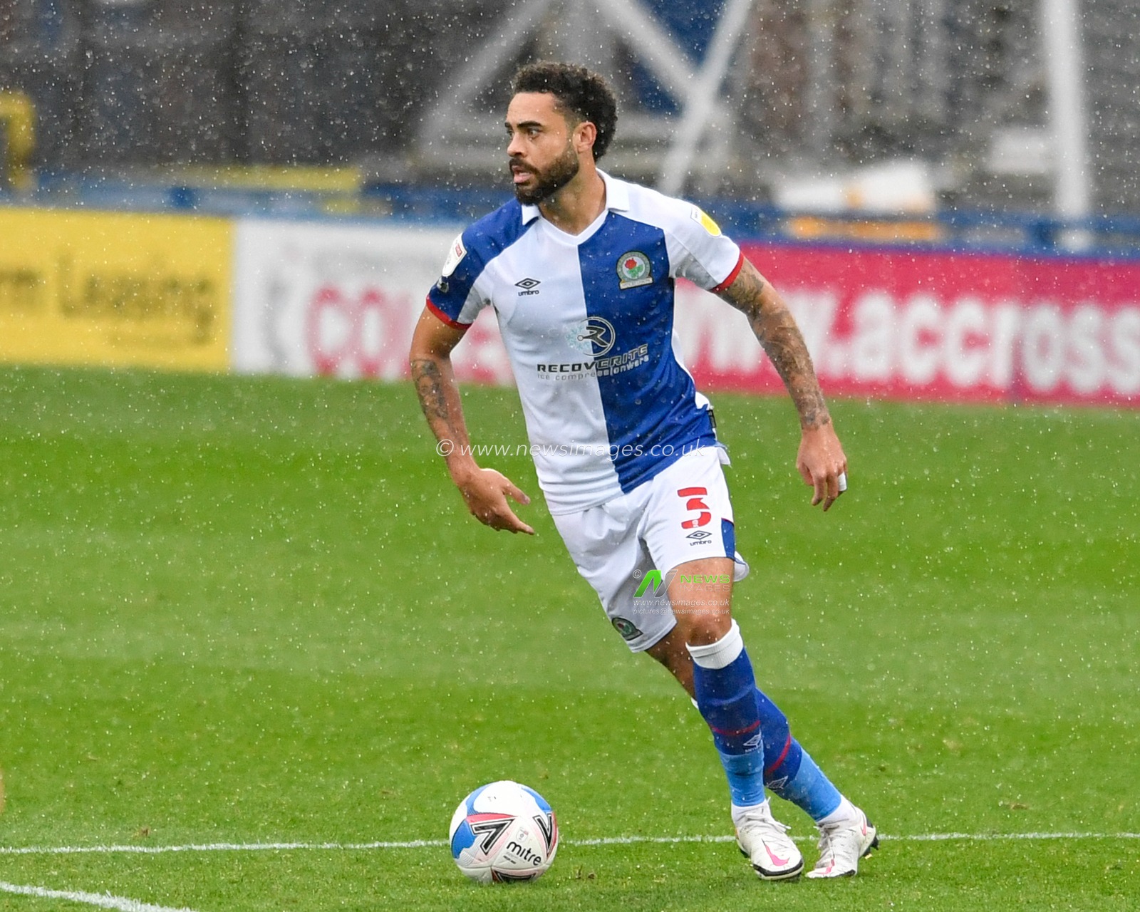 Derrick Williams (3) of Blackburn Rovers in action during the game