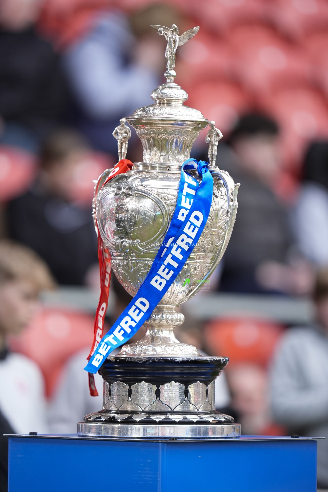 The BetFred Challenge Cup Trophy during the Betfred Challenge Cup Quarter Final match St Helens vs Warrington Wolves at Totally Wicked Stadium, St Helens, United Kingdom, 14th April 2024

(Photo by Steve Flynn/News Images)