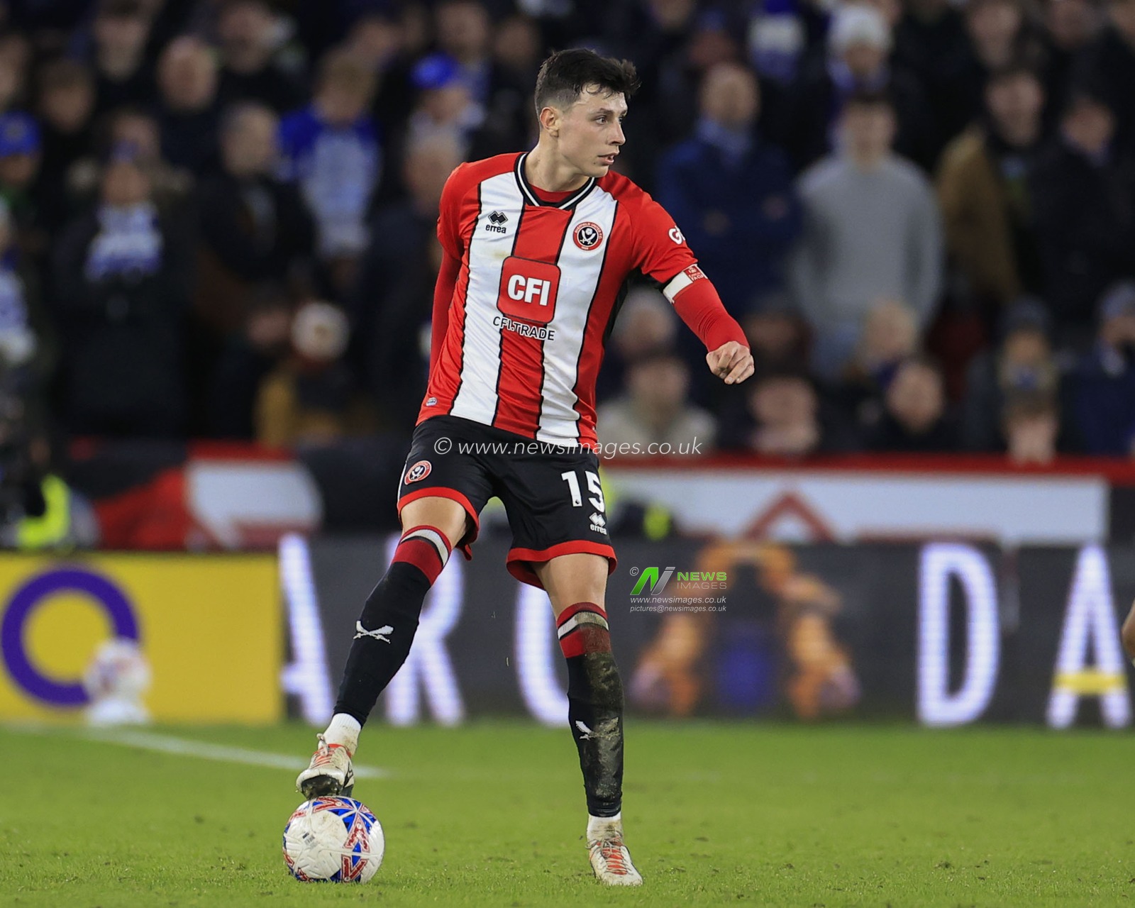 Anel Ahmedhodzic of Sheffield United during the Emirates FA Cup Fourth Round match Sheffield United vs Brighton and Hove Albion at Bramall Lane, Sheffield, United Kingdom, 27th January 2024

(Photo by Conor Molloy/News Images)