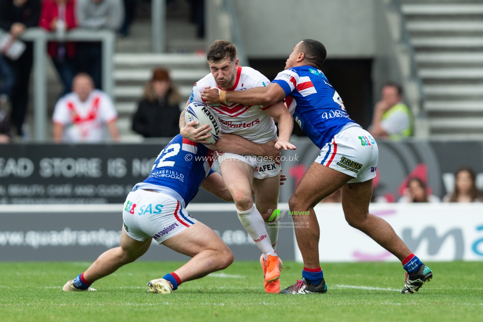 1st June 2019 , Totally Wicked Stadium, St Helens, England; Coral Challenge Cup 2019, Quarter Final , St Helens vs Wakefield Trinity ; Mark Percival of St Helens 


Credit: Richard Long/News Images