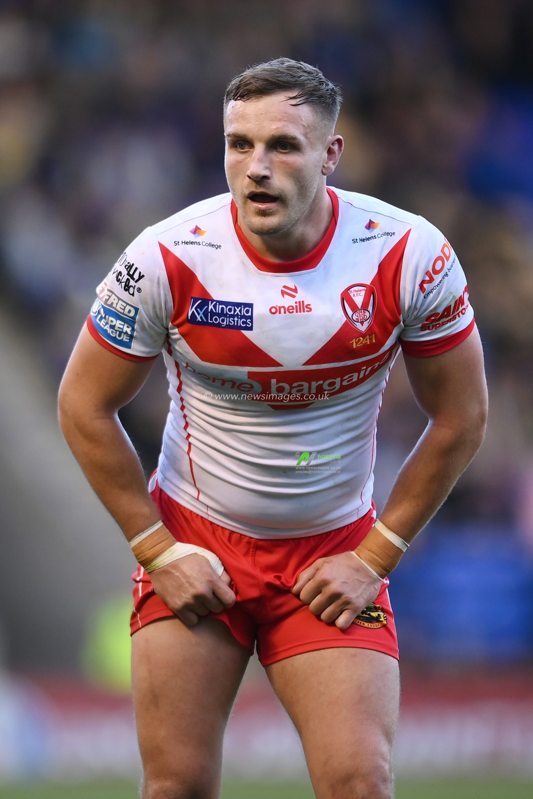 Matty Lees of St. Helens looks on during the Betfred Super League play-off Eliminator 2 Warrington Wolves v St Helens at Halliwell Jones Stadium, Warrington, United Kingdom, 28th September 2024

(Photo by Ben Roberts/News Images)