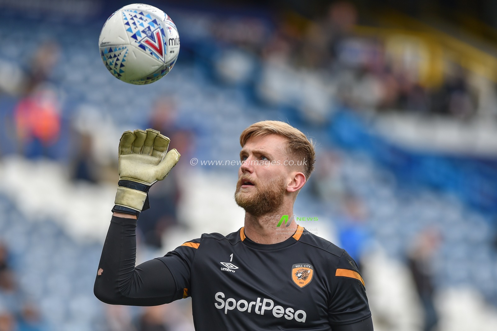 5th October 2019, John Smith's Stadium, Huddersfield, England; Sky Bet Championship, Huddersfield Town v Hull City :George Long (1) of Hull City 
Credit: Dean Williams/News Images