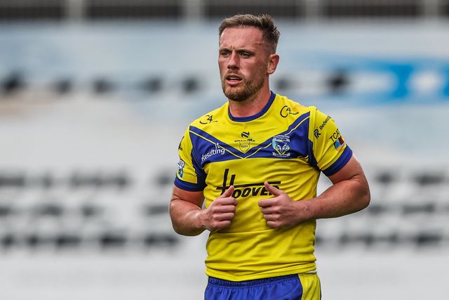 Ben Currie of Warrington Wolves during the Betfred Super League Round 23 match Huddersfield Giants vs Warrington Wolves at Accu Stadium, Huddersfield, United Kingdom, 24th August 2025

(Photo by Alfie Cosgrove/News Images)