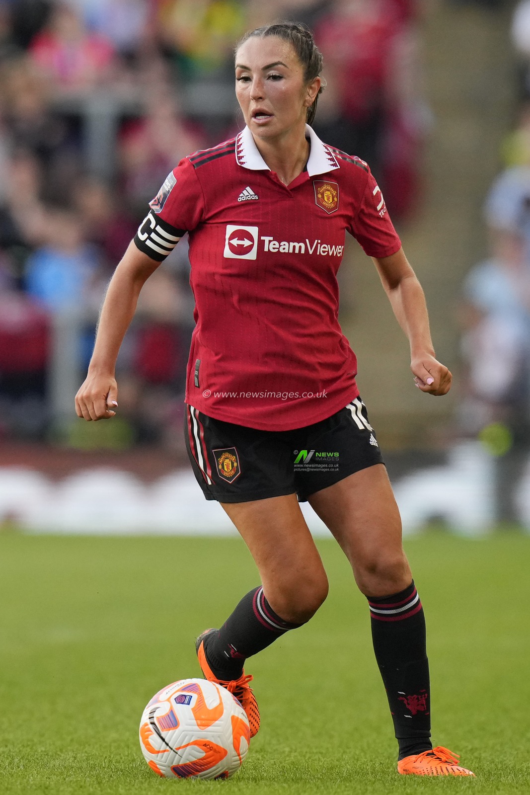 Katie Zelem #10 of Manchester United during the The FA Women's Super League match Manchester United Women vs Manchester City Women at Leigh Sports Village, Leigh, United Kingdom, 21st May 2023

(Photo by Steve Flynn/News Images)