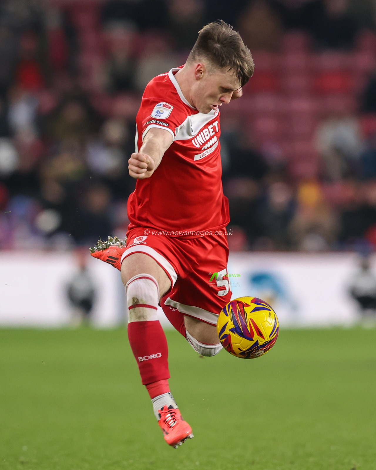 Ben Doak of Middlesbrough controls the ball during the Sky Bet Championship match Middlesbrough vs Cardiff City at Riverside Stadium, Middlesbrough, United Kingdom, 4th January 2025

(Photo by Alfie Cosgrove/News Images)