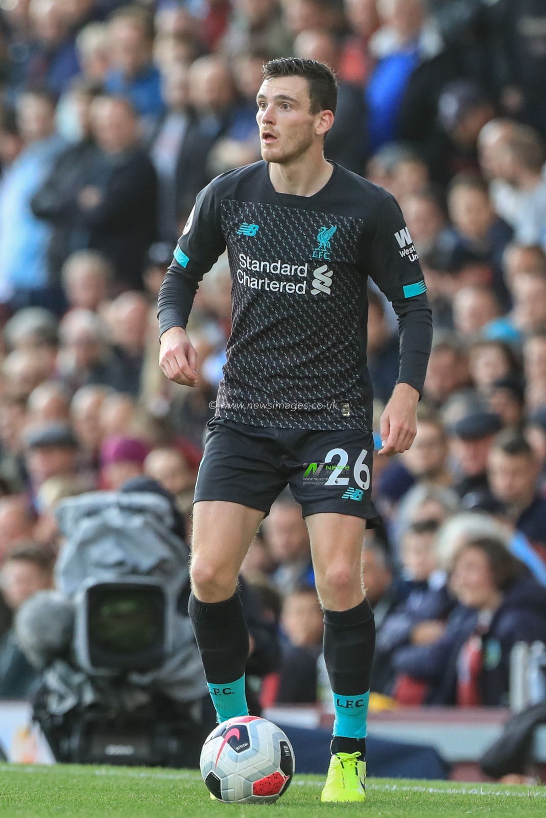 31st August 2019, Turf Moor, Burnley, England ; Premier League Football, Burnley vs Liverpool : Andrew Robertson (26) of Liverpool during the game

Credit: Mark Cosgrove/News Images

English Football League images are subject to DataCo Licence