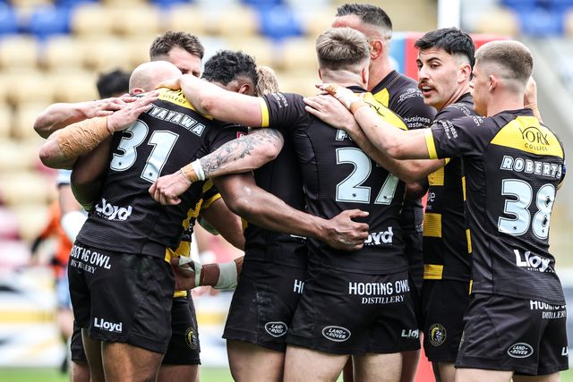 King Vuniyayawa of York Knights celebrates his try during the Betfred Super League round 12 match York Knights vs Castleford Tigers at LNER Community Stadium, York, United Kingdom on 16 May 2026

(Photo by Alfie Cosgrove/News Images)
