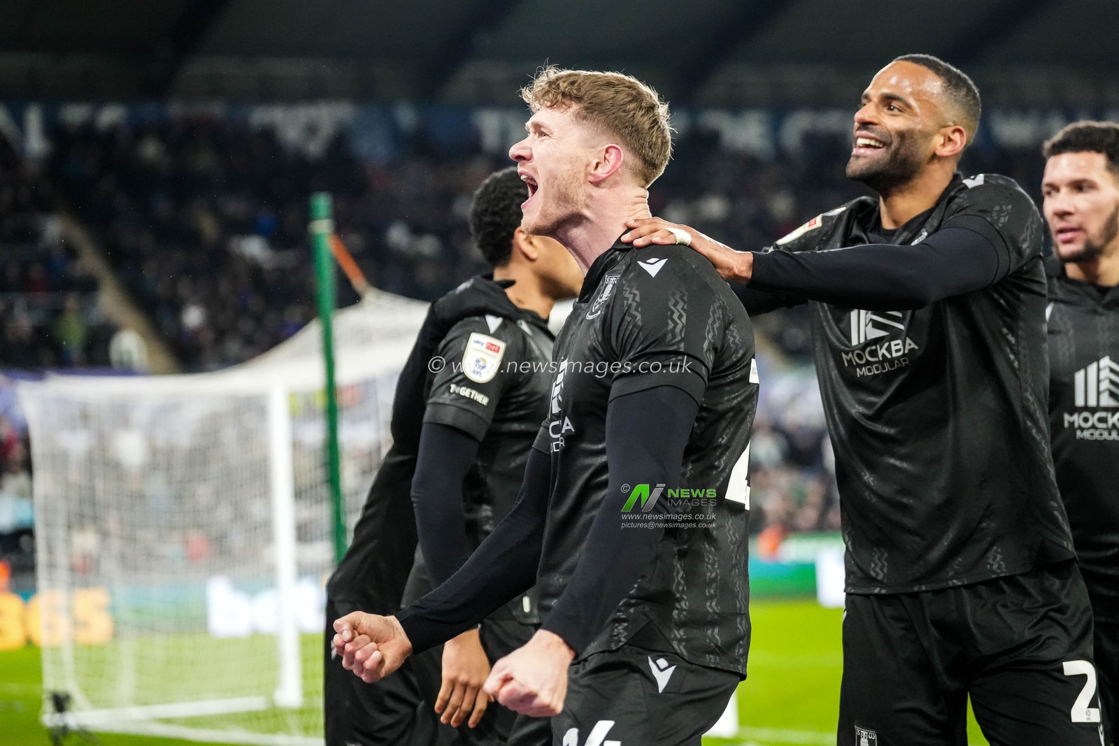 Michael Smith of Sheffield Wednesday celebrates scoring his teams first goal during the Sky Bet Championship match Swansea City vs Sheffield Wednesday at Swansea.com Stadium, Swansea, United Kingdom, 12th February 2025

(Photo by Andrew Lewis/News Images)