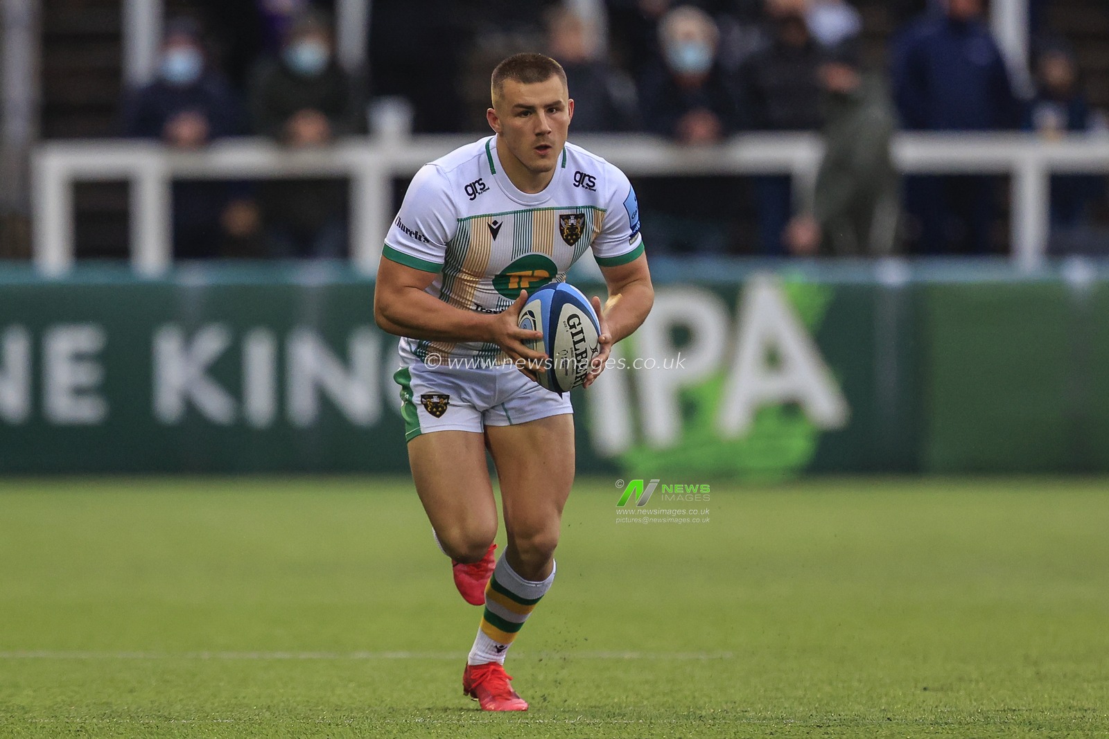Ollie Sleightholme of Northampton Saints with the ball