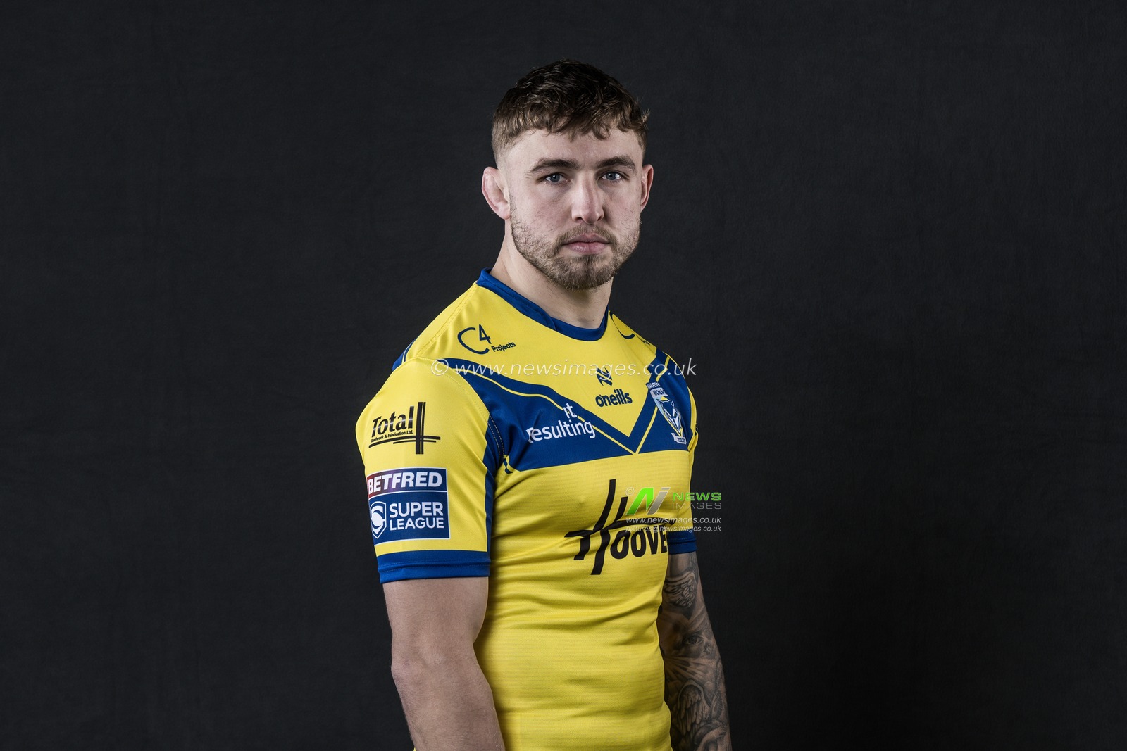 Sam Powell in the Home kit during the Warrington Wolves Team media day at Warrington wolves training centre, Warrington, United Kingdom, 16th January 2025

(Photo by Craig Thomas/News Images)