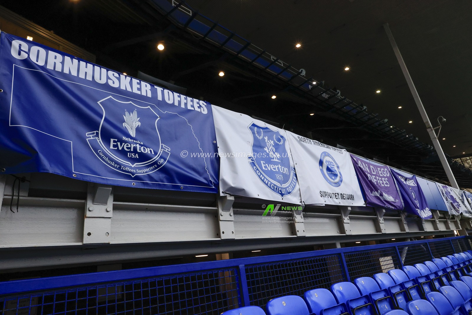 Everton banners inside the stadium ahead of the Premier League match Everton vs Tottenham Hotspur at Goodison Park, Liverpool, United Kingdom, 3rd February 2024

(Photo by Conor Molloy/News Images)