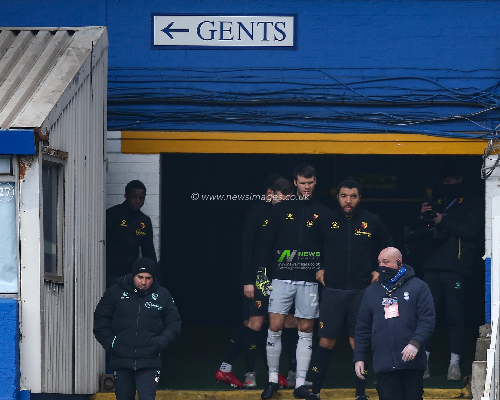 Troy Deeney #9 of Watford leads his team out during the game against Coventry City