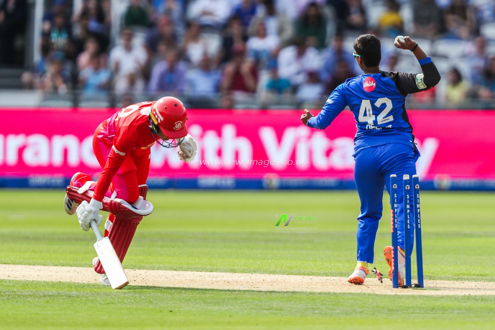 Deepti Sharma of London Spirit dismisses Phoebe Franklin of Welsh Fire during the The Hundred Women's Final match Welsh Fire Women vs London Spirit Women at Lords, London, United Kingdom, 18th August 2024

(Photo by Izzy Poles/News Images)