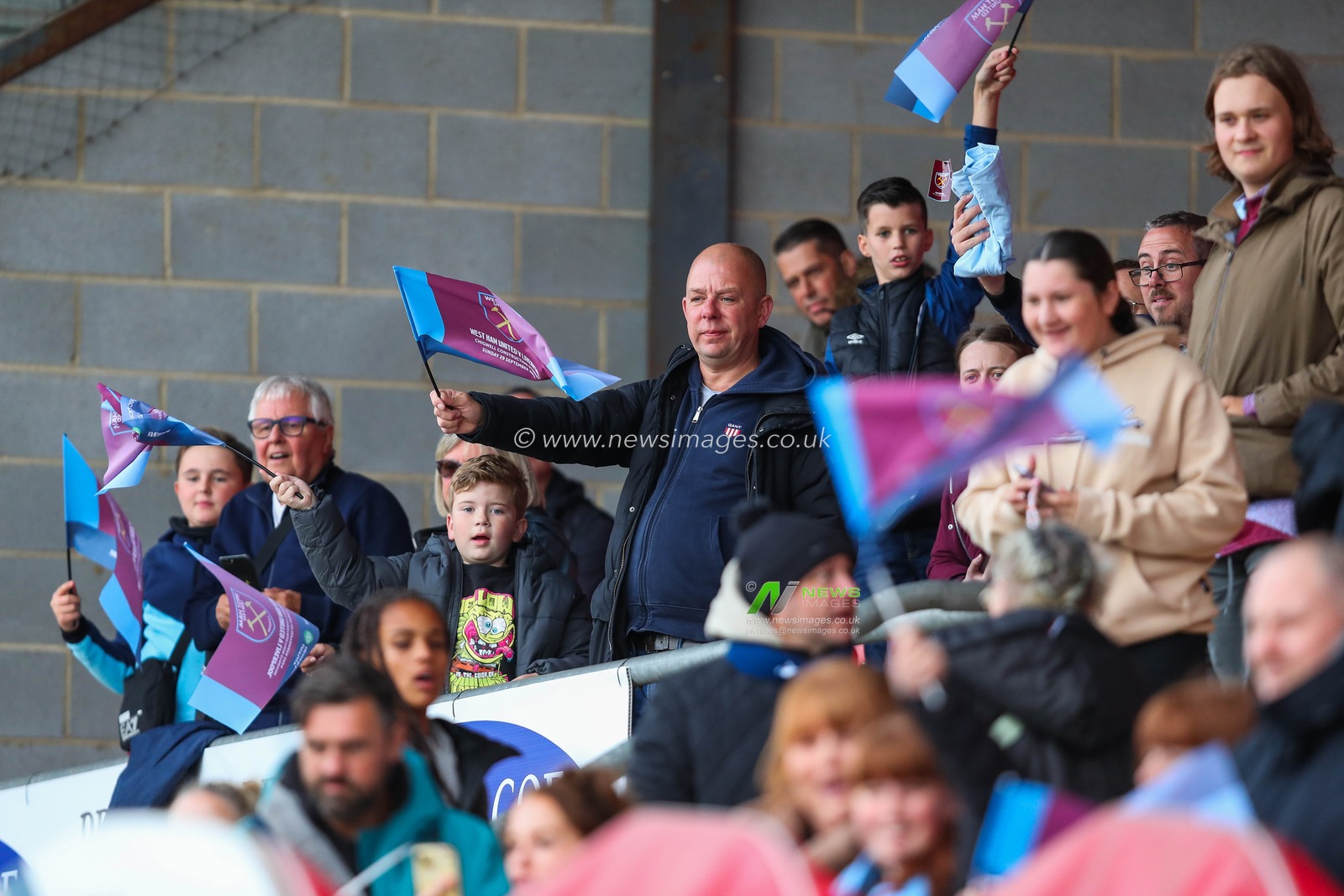 West Ham United fans react during the The FA Women's Super League match West Ham United Women vs Liverpool Women at The Chigwell Construction Stadium, London, United Kingdom, 29th September 2024

(Photo by Izzy Poles/News Images)