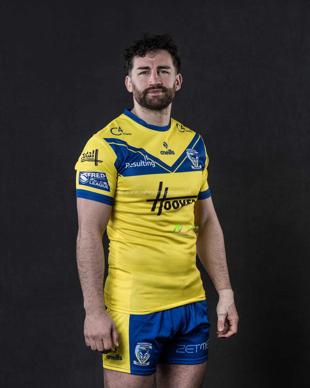 Toby King in the Home kit during the Warrington Wolves Team media day at Warrington wolves training centre, Warrington, United Kingdom, 16th January 2025

(Photo by Craig Thomas/News Images)