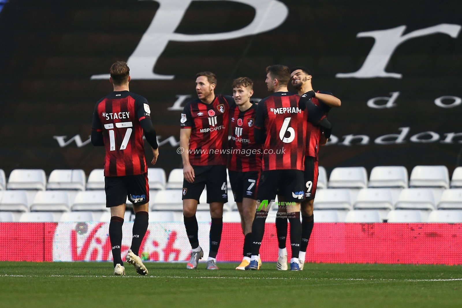 CELEBRATION David Brooks #7 of Bournemouth celebrates his goal