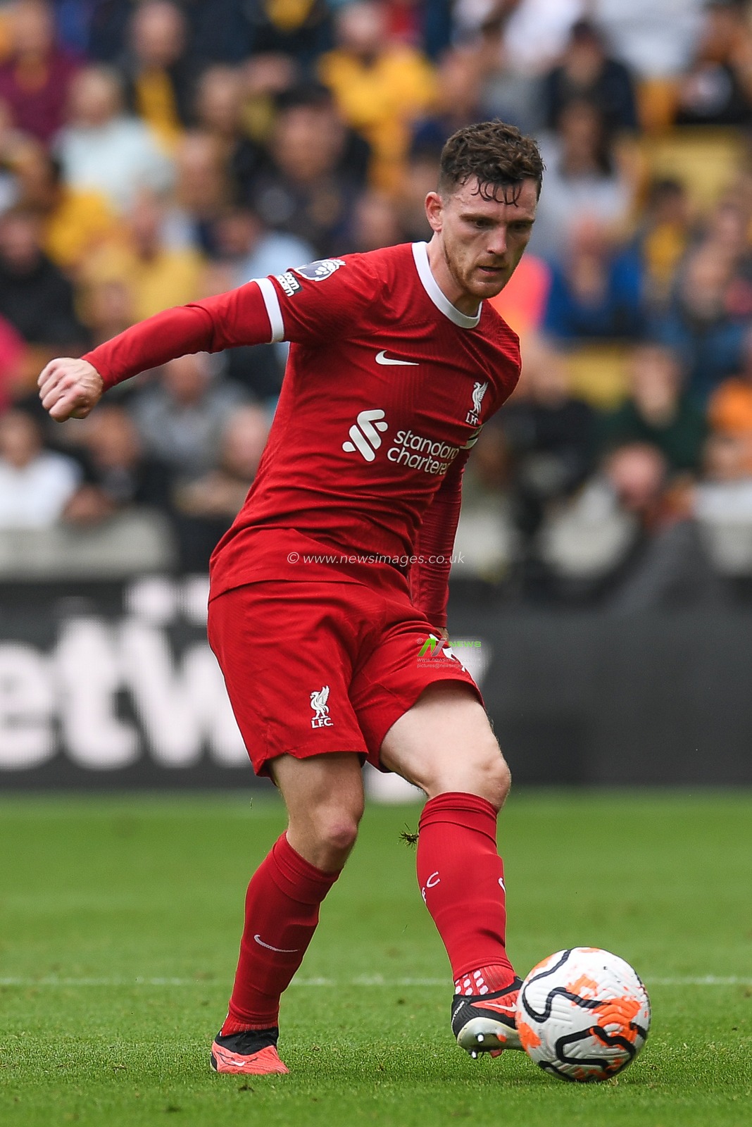 Andrew Robertson #26 of Liverpool during the Premier League match Wolverhampton Wanderers vs Liverpool at Molineux, Wolverhampton, United Kingdom, 16th September 2023

(Photo by Mike Jones/News Images)
