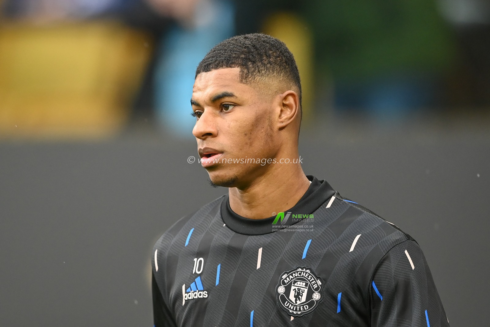Marcus Rashford #10 of Manchester United during the pre-game warm up ahead of the Premier League match Wolverhampton Wanderers vs Manchester United at Molineux, Wolverhampton, United Kingdom, 31st December 2022

(Photo by Craig Thomas/News Images)