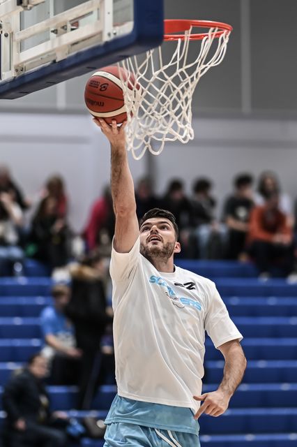 Elliot Bailey of Surrey Scorchers during pre match warm ups ahead of the British Basketball Championship match Cheshire Phoenix vs Surrey Scorchers at Ellesmere Port Sports Village, Ellesmere Port, United Kingdom, 19th November 2023

(Photo by Craig Thomas/News Images)
