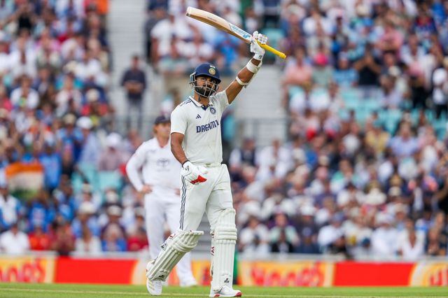 Akash Deep of India celebrates a half century during the 5th Rothesay Test Match Day 3 England vs India at The Kia Oval, London, United Kingdom, 2nd August 2025

(Photo by Izzy Poles/News Images)
