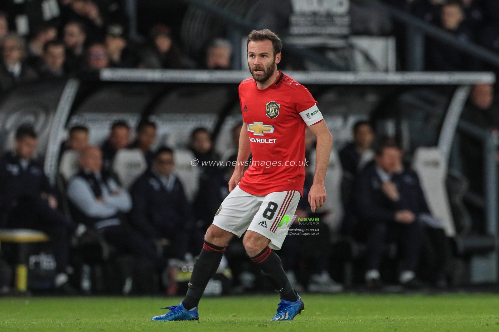 5th March 2020, Pride Park Stadium, Derby, England; Emirates FA Cup 5th Round, Derby County v Manchester United : Juan Mata (8) of Manchester United during the game