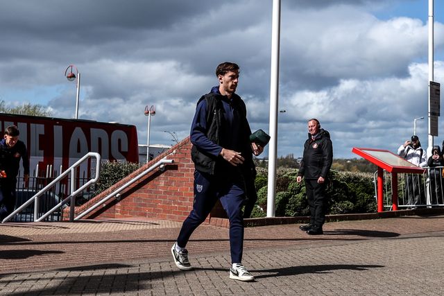 Trai Hume of Sunderland arrives during the Premier League match Sunderland vs Tottenham Hotspur at Stadium Of Light, Sunderland, United Kingdom on 12 April 2026

(Photo by Alfie Cosgrove/News Images)