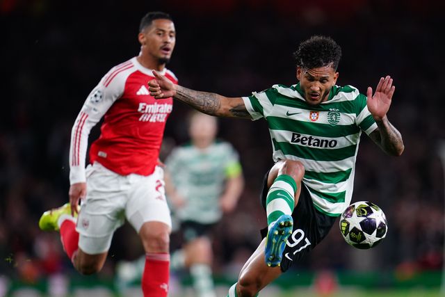 Luis Suarez of Sporting CP with the ball during the UEFA Champions League Quarter Finals match Arsenal vs Sporting CP at Arsenal stadium, London, United Kingdom on 15 April 2026

(Photo by Harvey Murphy/News Images)