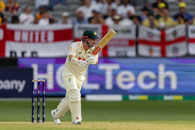 Travis Head of Australia drives the ball during the NRMA Insurance Ashes First Test Day 2 Australia vs England at Optus Stadium, Perth, Australia, 22nd November 2025

(Photo by Santanu Banik/News Images)

*** GER AUT SUI OUT ***
