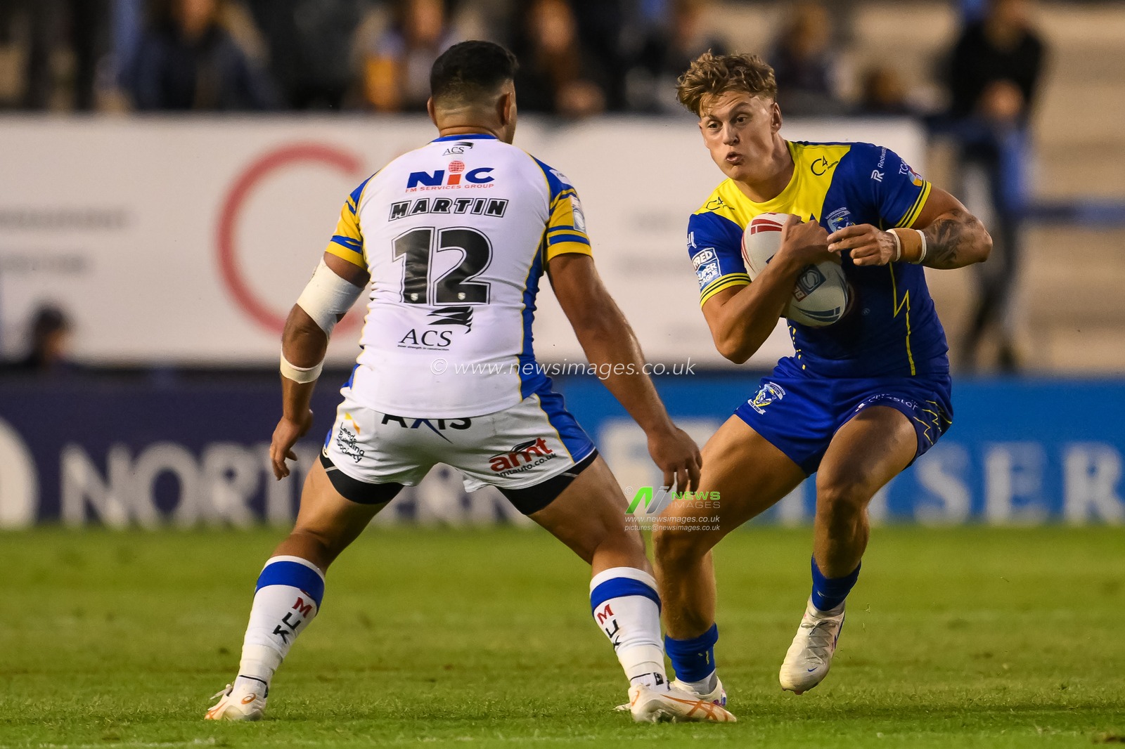 Arron Lindop of Warrington Wolves in action during the Betfred Super League Round 17 match Warrington Wolves vs Leeds Rhinos at Halliwell Jones Stadium, Warrington, United Kingdom, 11th July 2024

(Photo by Craig Thomas/News Images)