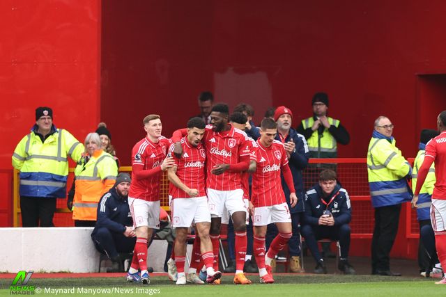 Morgan Gibbs-White of Nottingham Forest celebrates his goal to make it  1-0 during the Premier League match Nottingham Forest vs Crystal Palace at City Ground, Nottingham, United Kingdom, 1st February 2026

(Photo by Alfie Cosgrove/News Images)