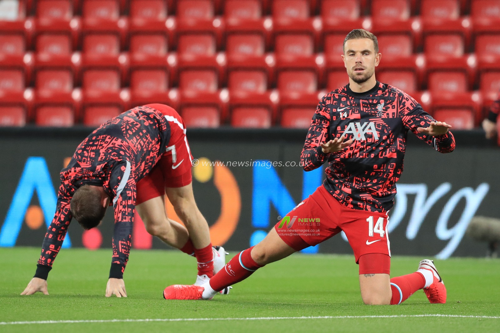 Jordan Henderson (14) of Liverpool during the pre match warm up