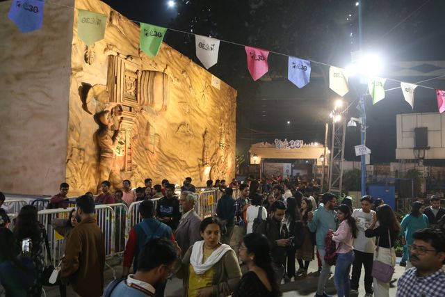People visit a venue of the 30th Kolkata International Film Festival in Kolkata, India, on December 10, 2024.Pictures by Debajyoti Chakraborty.(Photo: Debajyoti Chakraborty/News Images)