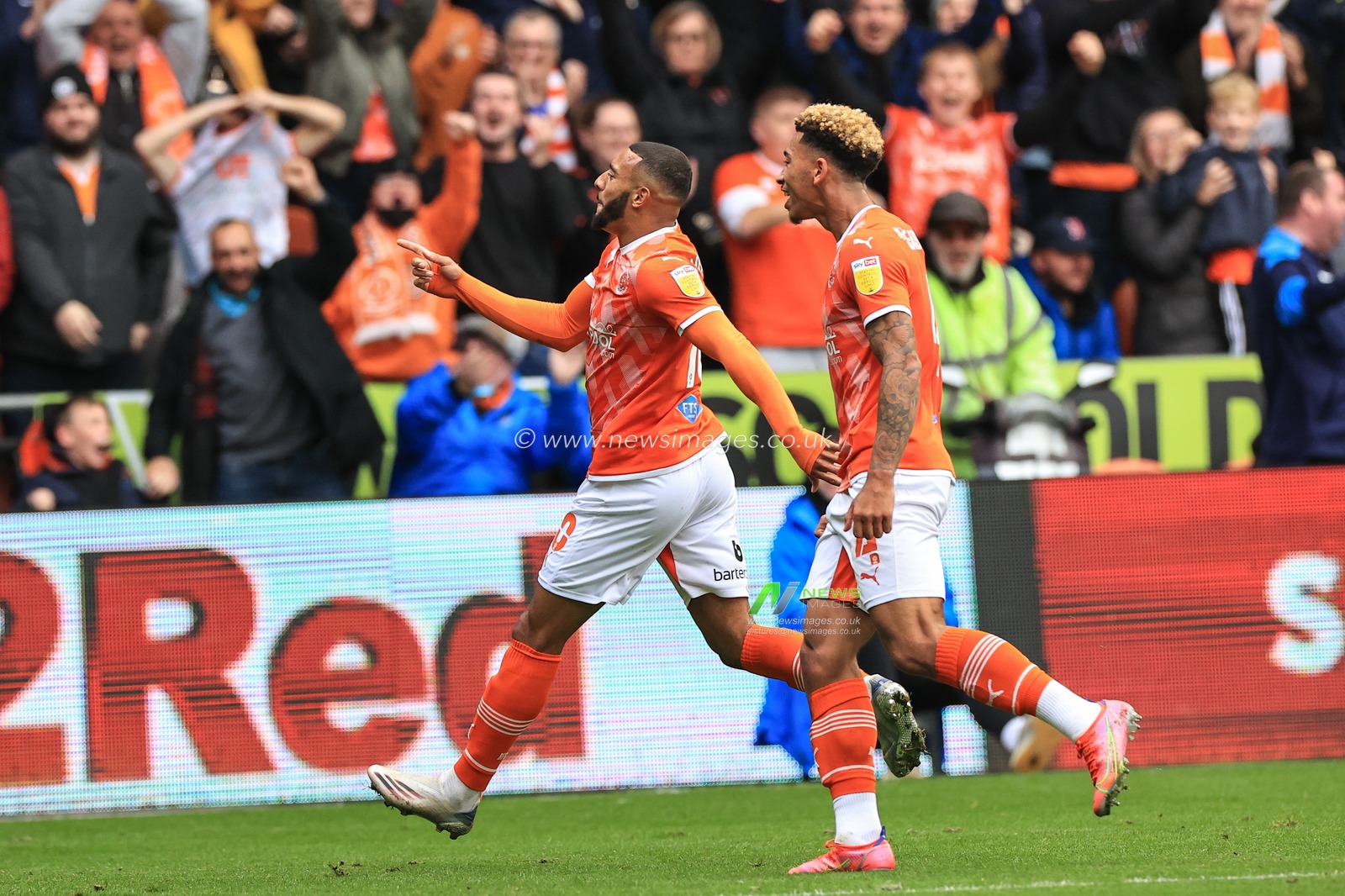 Keshi Anderson #10 of Blackpool celebrates his goal to make it 1-0